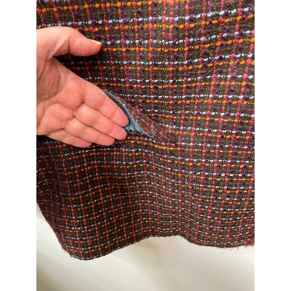 Maggie‎ Barnes Tweed Blazer Plus 24W Multicolor Jacket Zipper Academia Heritage